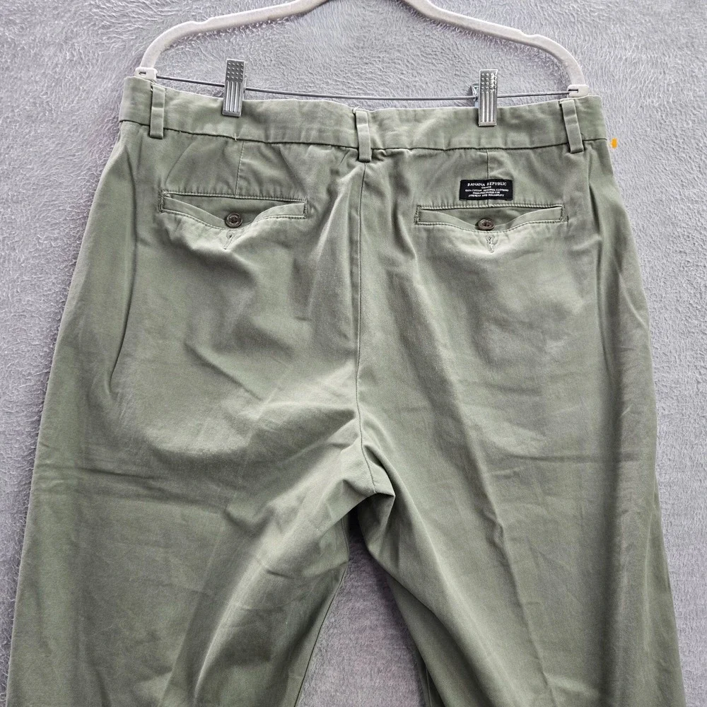 Banana Republic‎ Men Pants 35X32 Green Chino Aiden Chino Cotton